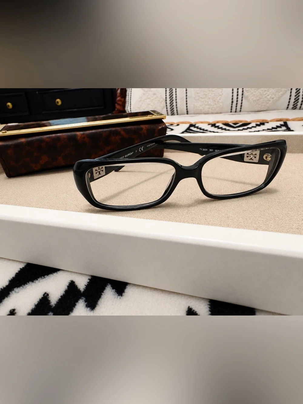 Tory Burch TY2029 Black Eyeglass Frames 52□14 RX Lenses Women’s/case incl